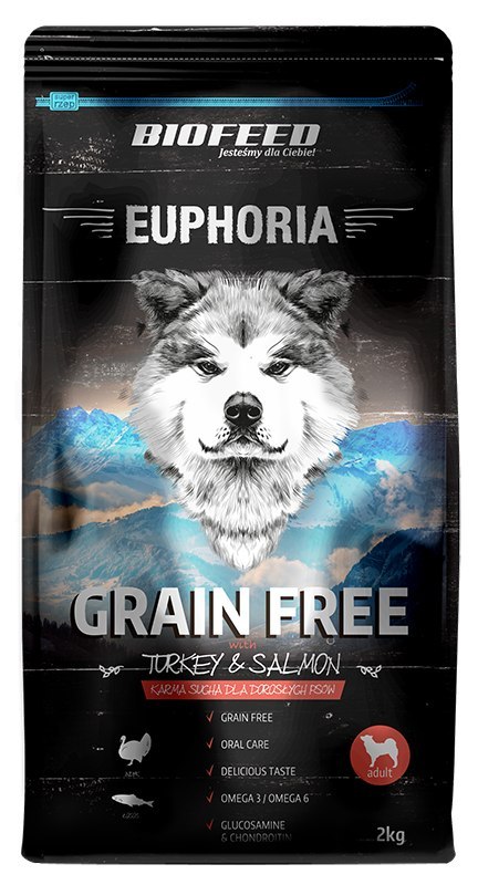 BIOFEED EUPHORIA Grain Free Adult dla dorosłych psów z indykiem i łososiem 2kg
