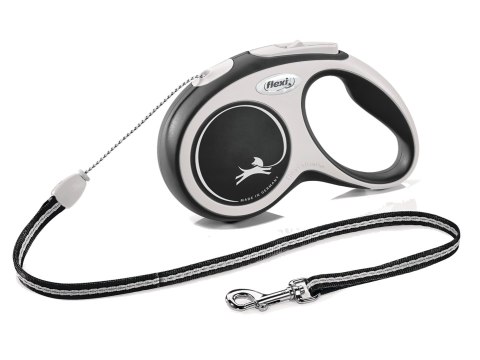 FLEXI NEW COMFORT smycz automatyczna dla psa, linka 5m, rozm. M do 20kg, czarna