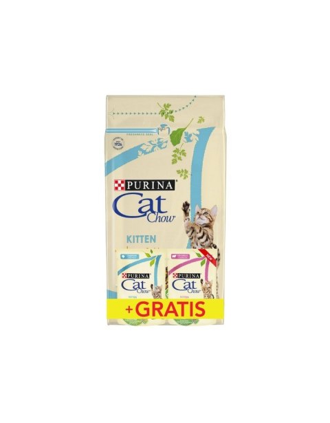 PURINA CAT CHOW KITTEN Bogata w kurczaka 1,5kg + GRATIS 2x85g