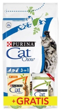 PURINA CAT CHOW SPECIAL CARE 3w1 Bogata w indyka 1,5kg + GRATIS 2x85g