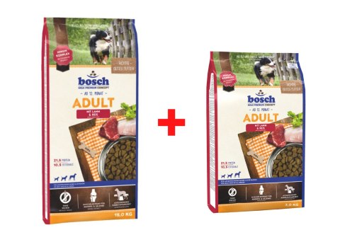 BOSCH Zestaw Adult Lamb & Rice 15 kg + 3 kg GRATIS