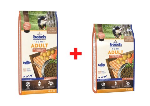 BOSCH Zestaw Adult Salmon & Potato 15 kg + 3 kg GRATIS