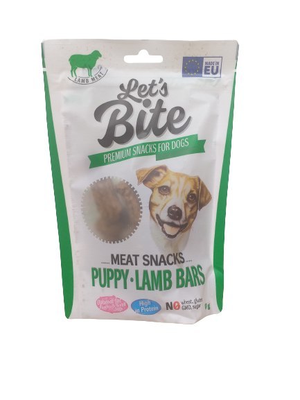 BRIT LET'S BITE MEAT SNACKS PUPPY LAMB BARS 80g