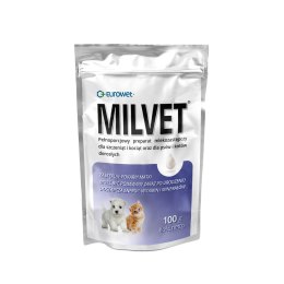 EUROWET Milvet - pełnoporcjowy preparat mlekozastępczy dla szczeniąt i kociąt, saszetka 100g