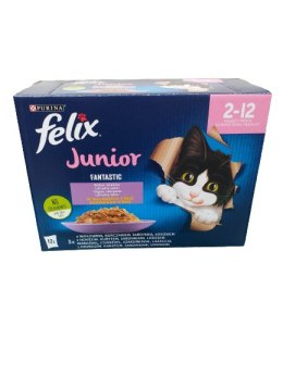FELIX FANTASTIC JUNIOR Wybór smaków saszetki dla młodego kota w galarecie (12x85g)