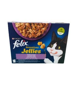 FELIX SENSATIONS JELLIES Wybór smaków saszetki dla kota w galarecie (12x85g)