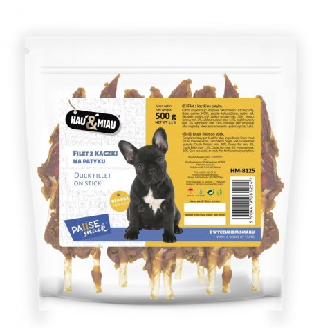 HAU&MIAU Pausesnack przysmak dla psa, filet z kaczki na patyku 500g [HM-8125]