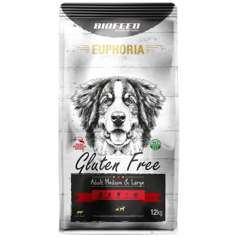 BIOFEED EUPHORIA GLUTEN FREE Medium & Large dla psów średnich i dużych ras z wołowiną 12kg