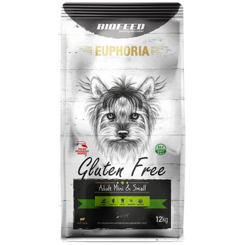 BIOFEED EUPHORIA GLUTEN FREE Mini & Small dla psów mini i małych ras z jagnięciną 12kg