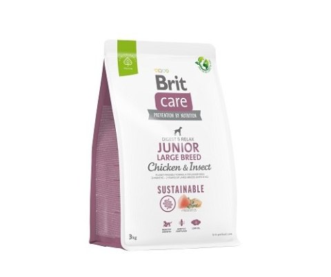 BRIT CARE SUSTAINABLE JUNIOR LARGE BREED CHICKEN&INSECT 3kg