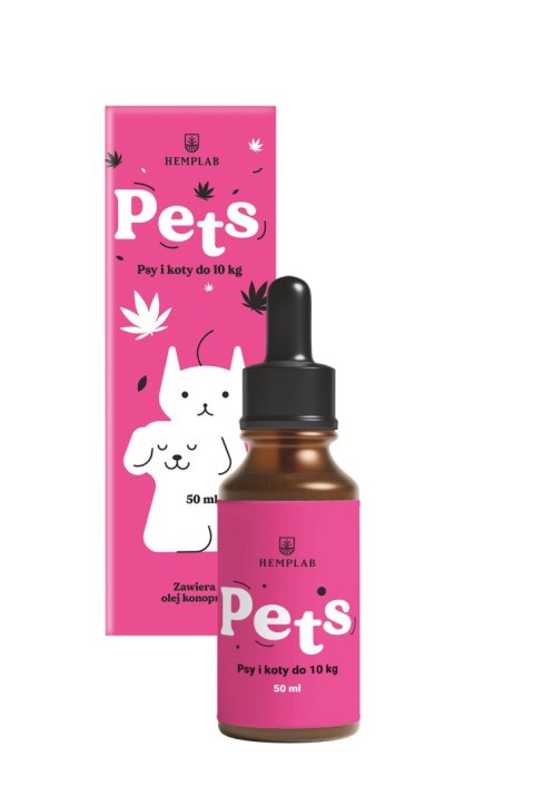 HEMPLAB PETS Olej z 2,5% CBD dla psów i kotów poniżej 10kg 50ml
