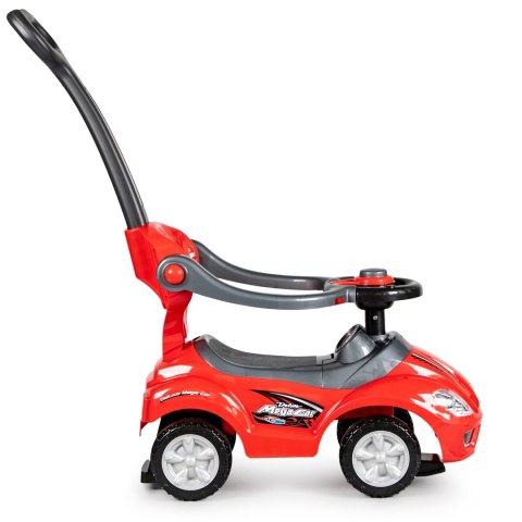 Autko jeździk, chodzik, pchacz 3w1 deluxe klakson - czerwone