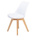 Zestaw 4 krzeseł krzesło do salonu jadalni z poduszką Białe ModernHome