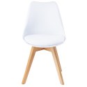 Zestaw 4 krzeseł krzesło do salonu jadalni z poduszką Białe ModernHome