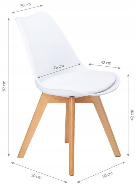 Zestaw 4 krzeseł krzesło do salonu jadalni z poduszką Białe ModernHome