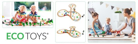 Drewniana kolejka pociąg na baterie 69el ECOTOYS