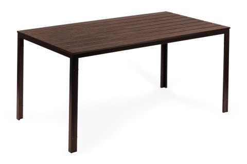 Stół ogrodowy 6-osobowy 156x78 cm polywood meble na taras brązowy