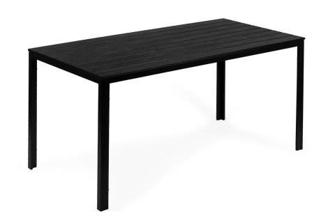 Stół ogrodowy 6-osobowy 156x78 cm polywood meble na taras czarny