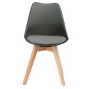 Zestaw 4 krzeseł krzesło do salonu jadalni z poduszką Szare ModernHome