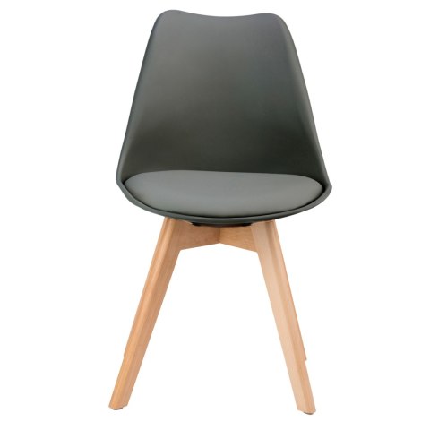 Zestaw 4 krzeseł krzesło do salonu jadalni z poduszką Szare ModernHome