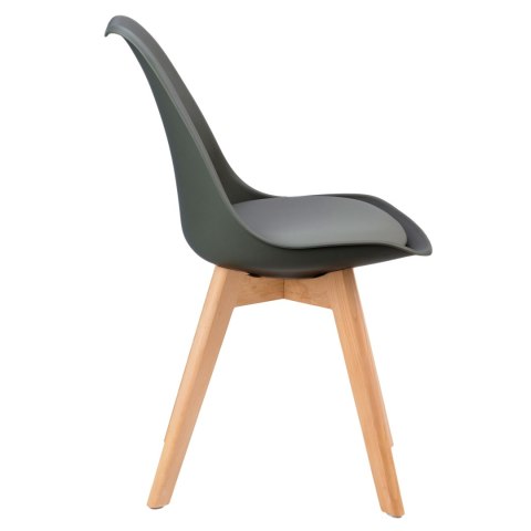 Zestaw 4 krzeseł krzesło do salonu jadalni z poduszką Szare ModernHome
