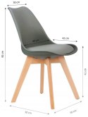 Zestaw 4 krzeseł krzesło do salonu jadalni z poduszką Szare ModernHome