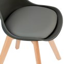 Zestaw 4 krzeseł krzesło do salonu jadalni z poduszką Szare ModernHome