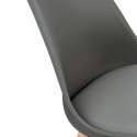 Zestaw 4 krzeseł krzesło do salonu jadalni z poduszką Szare ModernHome