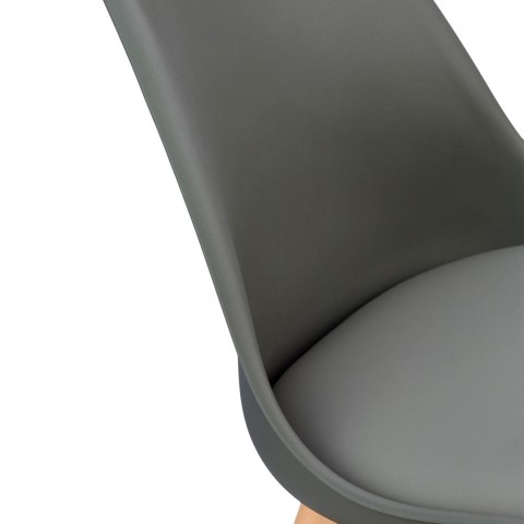 Zestaw 4 krzeseł krzesło do salonu jadalni z poduszką Szare ModernHome