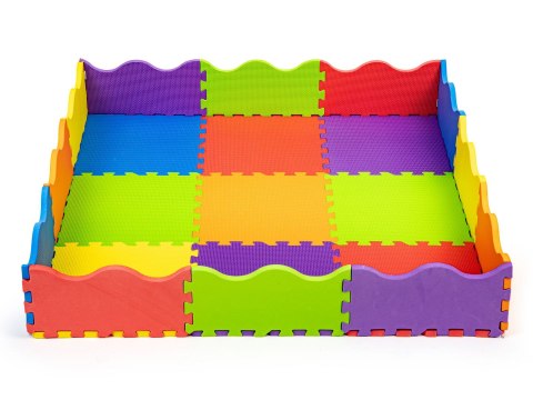 Mata piankowa EVA dla dzieci z płotkiem 91x91 cm 25 el. ECOTOYS