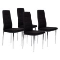 Krzesła tapicerowane czarne pikowane 4x krzesło do salonu jadalni ModernHome