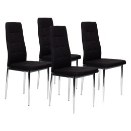 Krzesła tapicerowane czarne pikowane 4x krzesło do salonu jadalni ModernHome