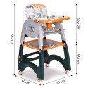 Krzesełko do karmienia 2w1 fotelik stolik dla dzieci ECOTOYS