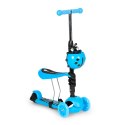 Hulajnoga trójkołowa balansowa led 3w1 świecące kółka - Niebieska ECOTOYS