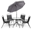 Komplet mebli ogrodowych stolik 4 krzesła parasol MultiGarden